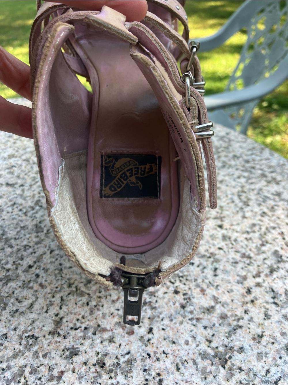 FreeBird Connor Pink / Blush Studded Open-Toe Sandals 7 - Picture 9 of 14